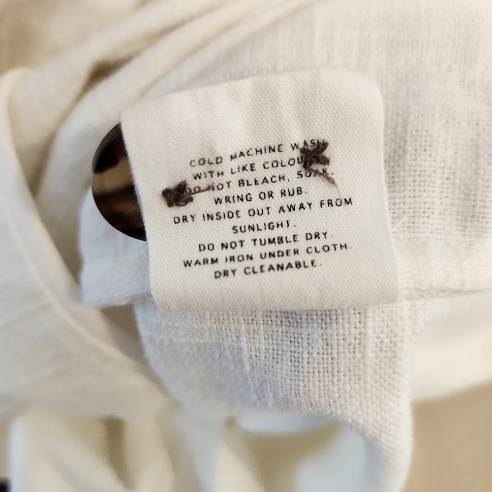 Aureta Oversized 100% Linen Blazer Ivory White - Picture 7 of 7